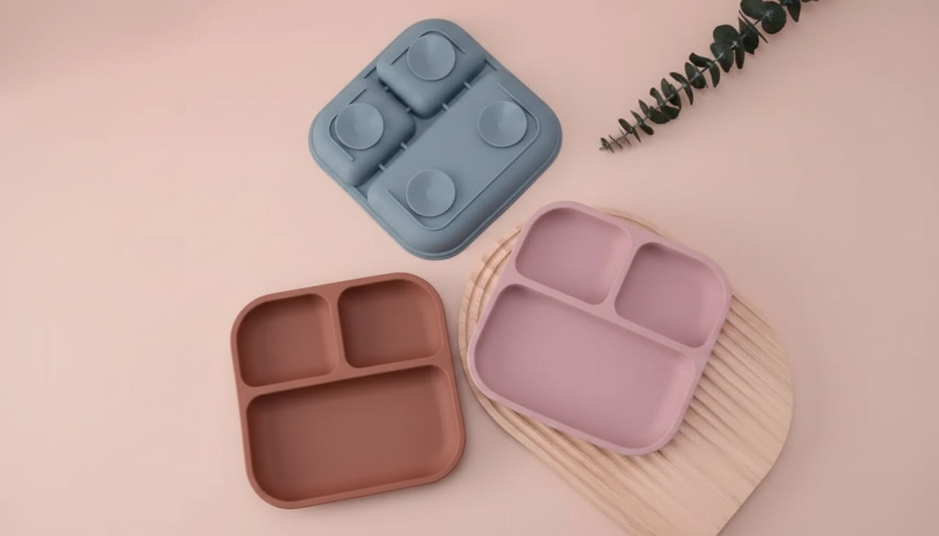 BPA-Free Suction Divided Silicone Plate for Toddlers