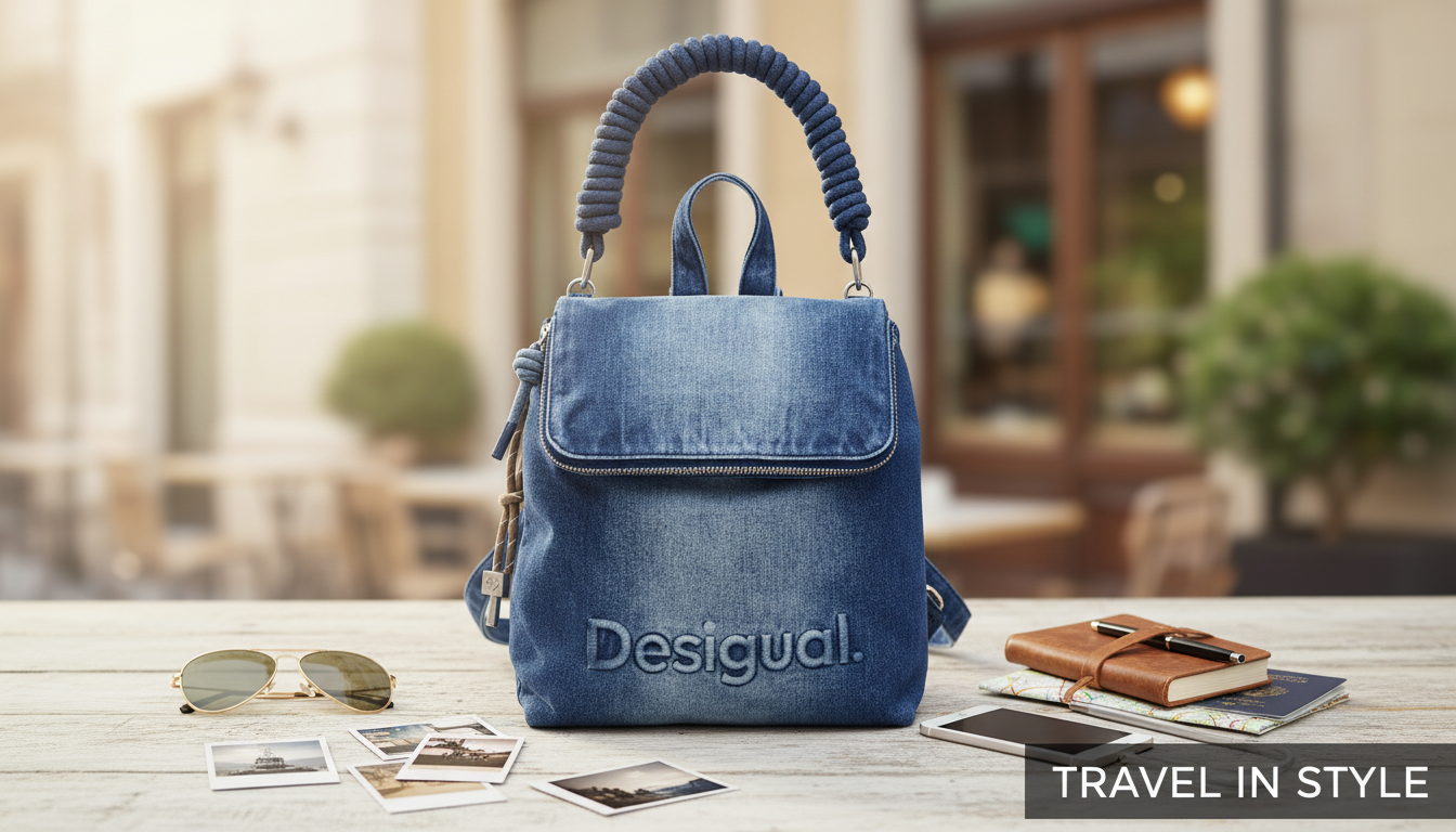 Desigual Women’s Blue PU Backpack for Daily Commutes