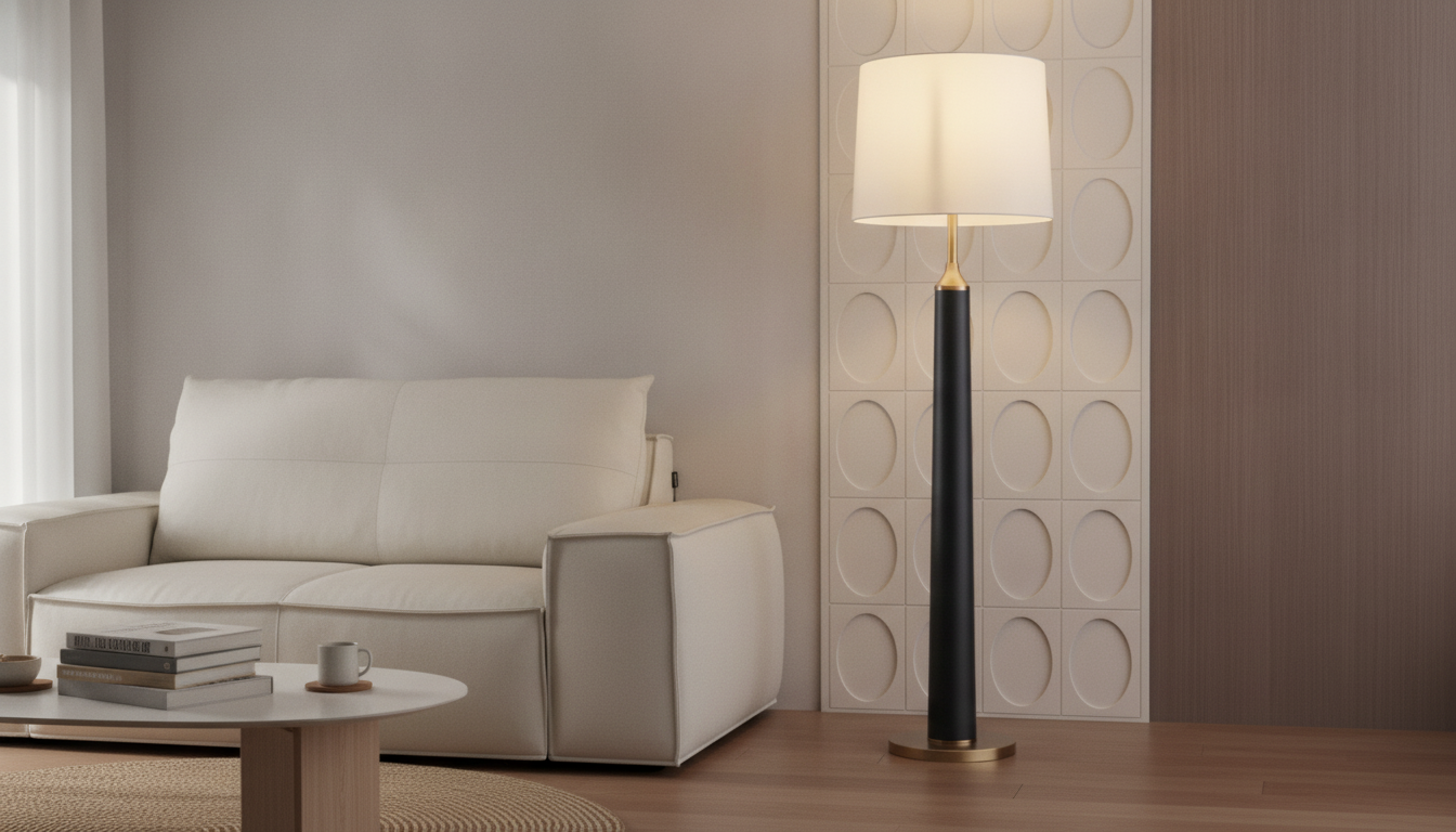 Nordic Leather Floor Lamp (E27): Soft Modern Living Room Light