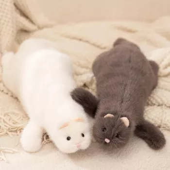 Lifelike Ferret Plush: Soft, Fluffy Cozy Companion