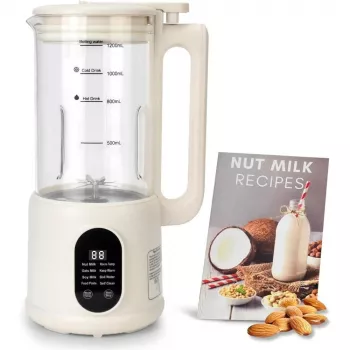 40oz Nut Milk Maker: 8-in-1, Timer, Self-Clean for Almond & Soy